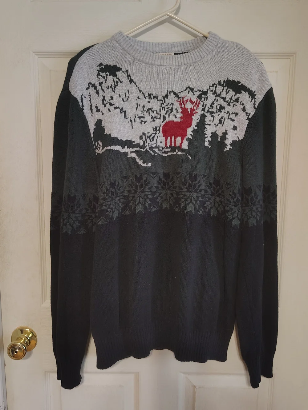 Grandpa Dockers Men’s XL Crew Neck Pullover Sweater Deer Retro Christmas